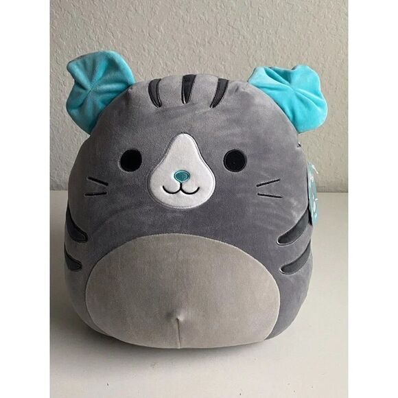 Squishmallows 14” Inches Selly the Cat Grey Soft Plush Kellytoy NEW - Picture 1 of 12